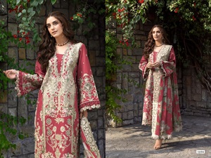 Nuevo conjunto de ropa pakistaní para mujer, de algodón puro, con bordados elaborados y parches aplicados. - Product Image 5