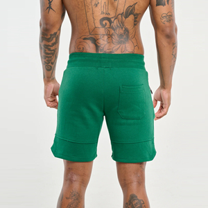 กางเกงขาสั้นออกกำลังกายผ้าเทอร์รี่สีพื้นสำหรับผู้ชาย ระบายอากาศได้ดี มีกระเป๋าซิป เอวยางยืด โลโก้ด้านหน้า สไตล์สตรีทแวร์ - Product Image 2
