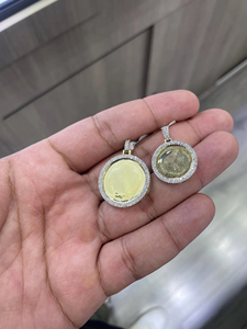 Custom Iced Out Round Pendant 14K Gold Plated Alloy Round Cut VVS Moissanite Diamonds Hip Hop Charm Unisex Gift Jewelry - Product Image 3