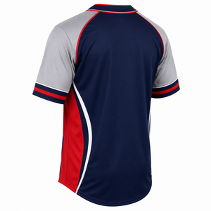 เสื้อเบสบอลวินเทจผู้ชาย แขนสั้นลายทาง ผ้าตาข่าย สปอร์ตแวร์ ติดกระดุม สตรีทแวร์ลำลอง แอธเลติก โพลีเอสเตอร์ 100% สำหรับฤดูร้อน - Product Image 6