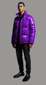 Blouson matelassé personnalisé pour homme, col montant zippé, en polyester/nylon respirant, haute qualité, faible MOQ, vente en gros, hiver - Product Image 3