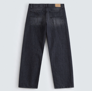 Men's Women's <b>Light</b> <b>Black</b> Loose Fit Denim Jeans Casual Washed Wide Leg Style Summer Wear Denim Jacket Pant Baggy Styles - Product Image 2