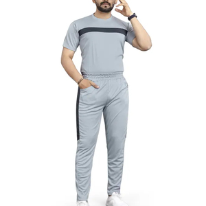 Best Selling Men's Summer Gym Fitness <b>Tracksuit</b> Set High Quality Customized 100% Cotton Solid Pattern Rhinestone Casual - Product Image 1