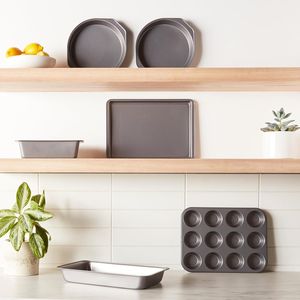 6-Piece Nonstick Carbon Steel <b>Bakeware</b> Set Oven Safe Easy Release 16.25 X 11.75 X 6 for Cake Muffin Cookie Loaf Pans - Product Image 2