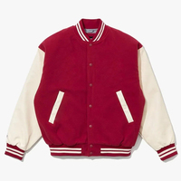 Veste universitaire personnalisée en cuir noir avec bordure rayée bleue et boutons-pression, style Letterman