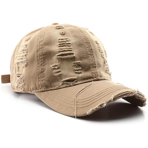Gorra de Béisbol Unisex de 6 Paneles de Algodón, Ajustable, Estilo Vintage Desgastado, para Adultos, Uso Casual - Product Image 1