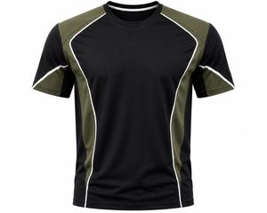 <b>Men's</b> <b>Navy</b> <b>Blue</b> White Solid Front Long Casual Regular Fit O-Neck Knitted Polyester Blank <b>T</b>-<b>Shirt</b> - Product Image 4