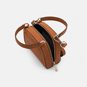 Sac à bandoulière vintage en cuir organique pour femme, style dôme, avec rabat et fermeture éclair, poignée supérieure, capacité moyenne, doublure en PU, prêt pour le voyage, personnalisable - Product Image 6