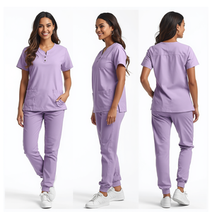 Uniforme Médico Unisex de Algodón Peinado para Doctor, Conjunto de Ropa Hospitalaria con Diseño de Logotipo Personalizado de Fábrica OEM, Detección de Agujas - Product Image 1