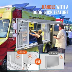 Finestra di concessione in lega di alluminio 60 \ "x36 \" per Food truck 4 porta porta portone scorrevole orizzontale gancio trascinamento 85 gradi finestra di servizio - Product Image 5