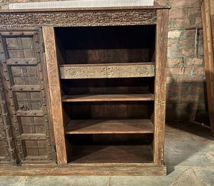 Wooden <b>Kitchen</b> Cabinet Solid Wood Almirah Storage <b>Unit</b> with <b>Shelves</b> Doors Furniture <b>for</b> Dining Room Placement Use - Product Image 3