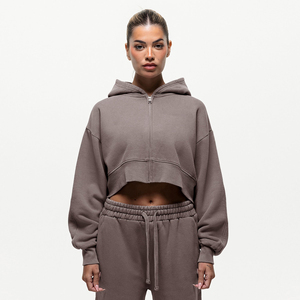 เสื้อฮู้ดครอปท็อปแฟชั่นผู้หญิงแบบใหม่สำหรับฤดูใบไม้ร่วง  รับปักโลโก้ตามสั่ง เสื้อฮู้ดสำหรับเด็กผู้หญิงและผู้หญิง - Product Image 1