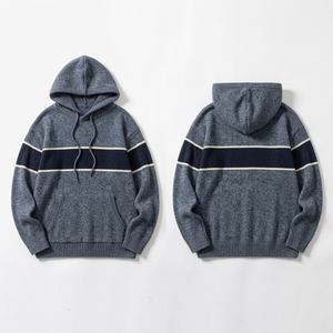 Sweat-shirts décontractés en tissu jersey épais tricoté pour hommes, coupe droite, épaules tombantes, en coton lourd, chauds pour l'hiver, vente en gros - Product Image 4