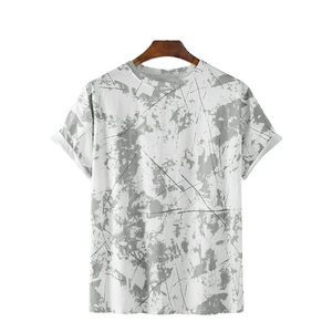 Men's Casual Short Sleeve T-<b>Shirt</b> <b>Geometric</b> Print O-Neck Breathable Regular Fit 100% Polyester Knitted Fabric - Product Image 1