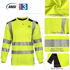 เสื้อแจ็คเก็ตทำงานฤดูหนาวแบบมีฮู้ดบุขนแกะ สะท้อนแสงหนาพิเศษ พร้อมไฟ LED  มองเห็นได้ชัดเจน มาตรฐาน ANSI Class 1 EN ISO 20471 - Product Image 6