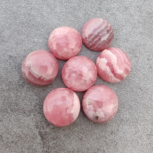 Cabochon rond en rhodochrosite naturelle, pierre précieuse rose calibrée à dos plat, pour bagues et pendentifs, toutes tailles, vente en gros - Product Image 3