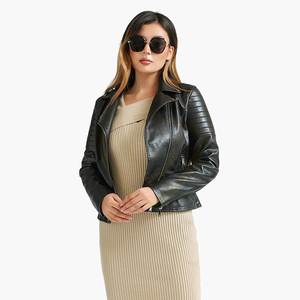 Veste en cuir pour femme la plus vendue, logo personnalisé, prix d'usine, taille XL, vêtement d'hiver long, veste en cuir pour femme - Product Image 3