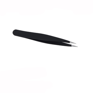 Juego de 2 Pinzas para Cejas Negras, Pinzas para Cejas de Acero Inoxidable de Marca Privada al por Mayor de Fábrica - Product Image 6