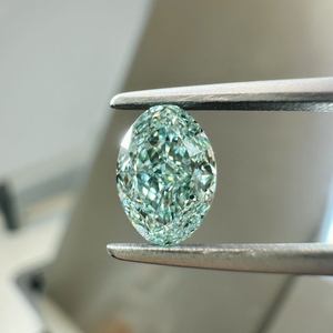 Diamant ovale de laboratoire vert fantaisie de qualité supérieure 2.00-2.10 CTS, clarté VVS2 VS1, certifié IGI, modèle RI-390, service de fabrication d'échantillons pour - Product Image 1