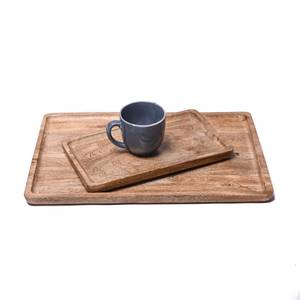 Plateau en bois de manguier fait main, décoration rustique de style farmhouse, plateau de service rectangulaire en bois, design classique naturel, plat et plateau - Product Image 4