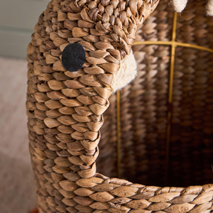 Dino Shape Water Hyacinth Hideaway <b>Basket</b> For Kids Playroom And <b>Toy</b> <b>Storage</b> Organizer <b>Basket</b> For Baby Room Decoration - Product Image 2