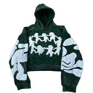 Sudadera con Capucha para Hombre, 100% Algodón, Secado Rápido, Antiarrugas, Logotipo Personalizado, Estilo Urbano, Chaqueta de Forro Polar, Estampado de Diamantes de Imitación, Invierno - Product Image 1