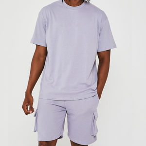 Men's Summer 100% Cotton <b>Knitted</b> Fabric Breathable Two-Piece Casual T-Shirt Shorts <b>Set</b> Custom Streetwear Tank Dtg Print Cotton - Product Image 5