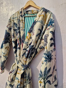 Luxury Velvet House Robe, velvet cotton Kimono Robe, Dressing Gown, <b>wedding</b> robe Bridesmaid winter bathrobe grey - Product Image 2