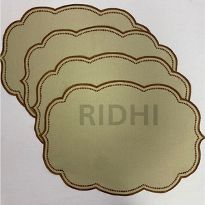 Ridhi Eco-Friendly <b>100</b>% <b>Linen</b> Embroidered Table Placemats Reusable <b>Fabric</b> Mats Wholesale for Weddings Restaurants Hotels Dining - Product Image 1