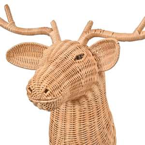 Tête de dinosaure en rotin, décoration murale en forme d'animal, mobilier pour enfants, chambre à coucher, sculpture en osier tressé à la main, vente en gros - Product Image 3