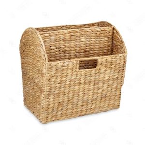 Panier de rangement GONDOLA vintage géométrique en jacinthe, conteneur écologique pour la décoration intérieure, organisateur de chambre et de salle de bain, pour magazines - Product Image 4