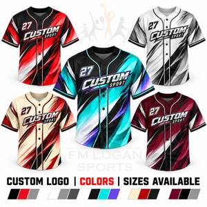 Maillot de baseball personnalisé unisexe, sublimation, chemise de sport à manches courtes boutonnée, uniforme d'équipe personnalisé, coupe oversize, été - Product Image 4