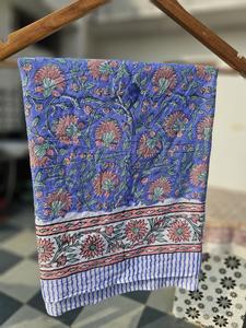 Pareo Floral Boho con Estampado a Mano, Pareo de Playa, Cubrebaño Boho, Pareo de Algodón Ligero para Verano, Ropa de Playa - Product Image 4