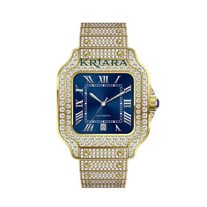 Montre mécanique de luxe pour homme en acier inoxydable avec diamant Moissanite de qualité supérieure, idéale pour les cadeaux de fiançailles et les soirées - Product Image 2