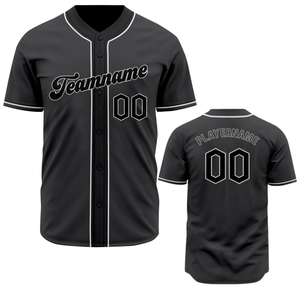 Camiseta de Béisbol Negra de Manga Corta con Botones, Uniforme de Equipo Personalizado, Ligera, Transpirable, Deportiva - Product Image 1