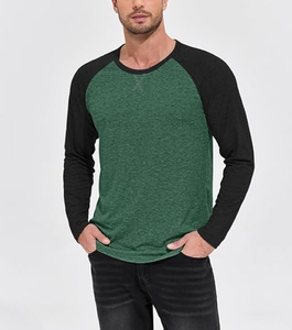 Camiseta de Moda Retro para Hombre, Nueva, con Logotipo de Marca Personalizado OEM, 180 GSM, 100% Algodón, Ligera, de Manga Larga, Estilo Raglán - Product Image 4