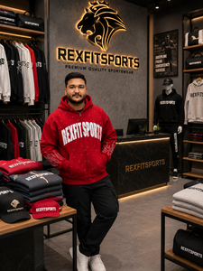 Sweat à capuche zippé rouge personnalisé pour homme, style streetwear épais, imprimé flamme en strass, coupe oversize, fabricant de vêtements - Product Image 5