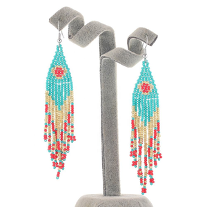 Pendientes Largos de Borlas con Cuentas Tejidas a Mano para Mujer, Joyería Moderna para Bodas y Fiestas por MD HANDICRAFTS - Product Image 5