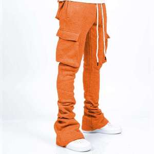 Joggers cargo empilés personnalisés pour hommes en coton épais French Terry, multi-poches, style streetwear, pantalon de survêtement Y2K, mode OEM ODM - Product Image 1