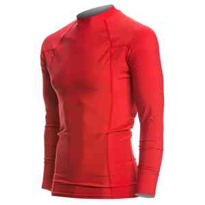 Maillot de compression à manches longues pour homme de qualité supérieure, couleur unie, personnalisable avec logo, pour la natation, la gym, le MMA, en tissu nylon - Product Image 1