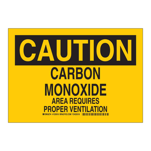 Panneau de signalisation de précaution au monoxyde de carbone imprimé UV Brady pour les laboratoires et les zones industrielles - Product Image 2