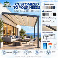 Pergola Bioclimatique Moderne en PVC à Toit Rabattable Motorisé avec Lames Orientables en Aluminium pour Villa, Terrasse et Espace Extérieur
