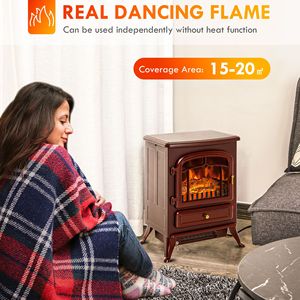 Caminetto Elettrico Indipendente da 22 Pollici con Fiamme LED Realistiche, Protezione dal Surriscaldamento, Installazione a Incasso da 72 Pollici, Certificato GS - Product Image 4