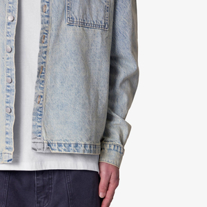 Ventes en gros ARTIZ INTERNATIONAL Vestes en jean pour hommes, couleur unie, délavées à l'acide, boutonnées, écologiques, lavables, style vintage formel, 100% - Product Image 5