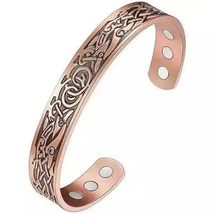 Metal Craft Classic Style Copper Magnetic <b>Healing</b> <b>Bracelet</b> Brass Cufflink for Lovers Gift for Therapy Use - Product Image 3