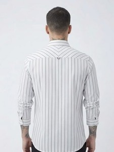 Enovate <b>Mens</b> Striped Casual ODM Full Sleeve 100% Cotton Breathable <b>Shirt</b> - Product Image 3