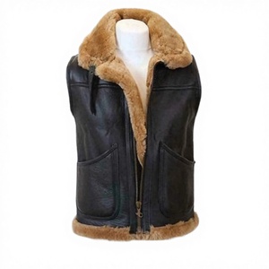 OGC Lebhaft Gelb-Schwarze Leder-Canvas Herrenweste im Vintage Biker-Stil mit O-Ausschnitt-Kragen, Verdecktem Knopfverschluss und Gürtel für den Herbst - Product Image 3