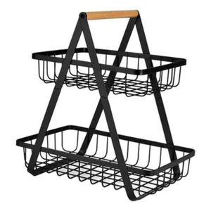 Cesta redonda de malla metálica con asas para pan, frutas, o como servidor de mesa - Product Image 3