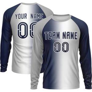 Custom Gradient Long Sleeve Soccer & <b>Baseball</b> <b>T</b>-<b>Shirts</b> for Men <b>Women</b> Youth Personalized with Name & Number Print Sportswear - Product Image 5