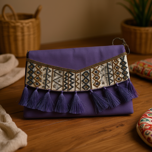 Handcrafted Indian Luxury Casual Daily Fashion Accessory Colorful Glass <b>Beaded</b> Baguette Handle Bag Durable <b>Crystal</b> Art Accessory - Product Image 3